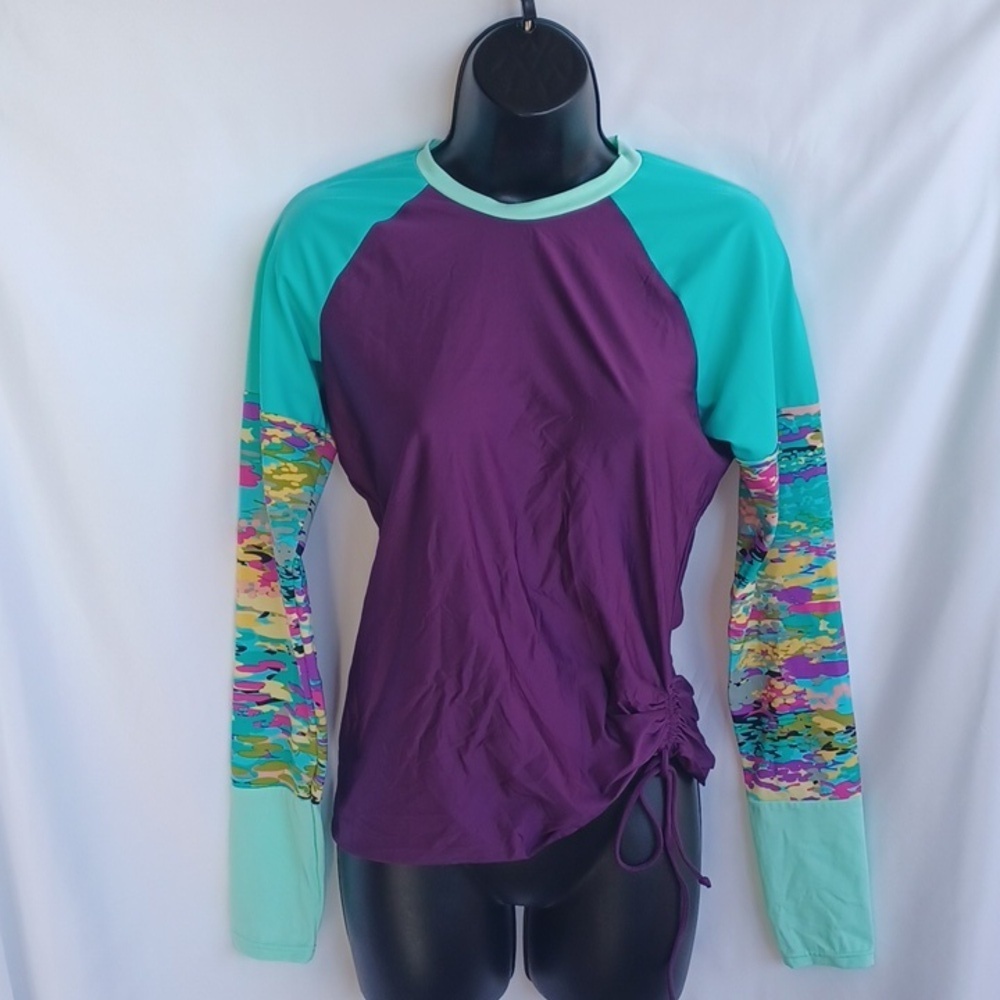 Reef Swim Pullover, purple & green, sz L